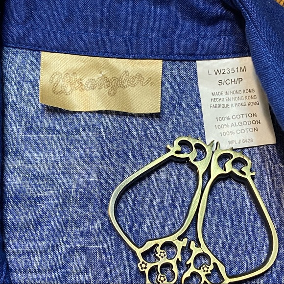 Vintage 90’s Wrangler Western Snap Button Down Shirt  Black & Blue 
Size S - Picture 8 of 10
